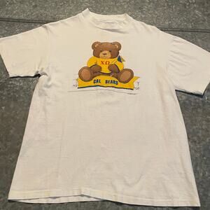 Vintage Cal Bears Chi Omega T-Shirt Large UC Berkeley Chi O AOP Single Stitch